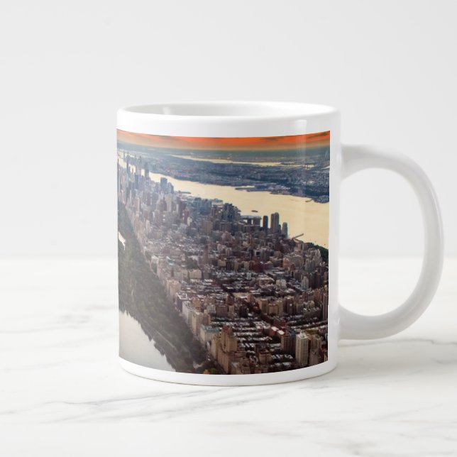 Aerial View of Central Park at Sunset Large Coffee Mug (Right)
