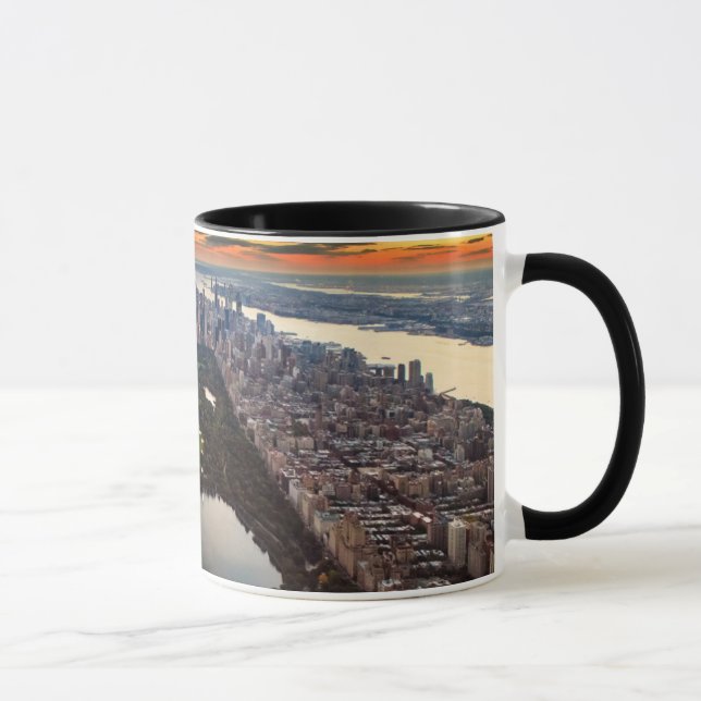 Aerial View of Central Park at Sunset Mug (Right)