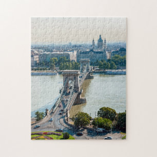 Aerial view of Chain Bridge - Budapest, Hungary Jigsaw Puzzle