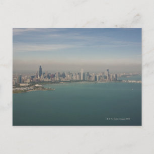 aerial view of Chicago from lake Michigan Postcard
