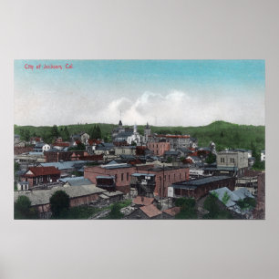 Aerial View of City # 2Jackson, CA Poster
