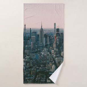 AERIAL VIEW OF CITY BUILDINGS DURING DAYTIME BATH TOWEL