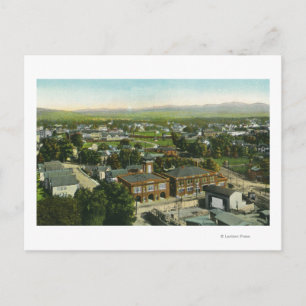 Aerial View of City, Fire Station & Municipal Postcard