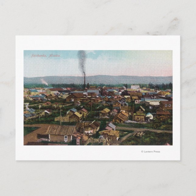 Aerial View of CityFairbanks, AK Postcard (Front)