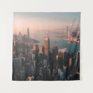 AERIAL VIEW OF CITYSCAPE TAPESTRY