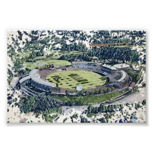 Aerial View of Cricket Stadium in Southampton Art  Photo Print