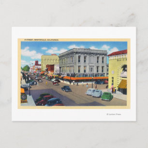 Aerial View of D Street Postcard