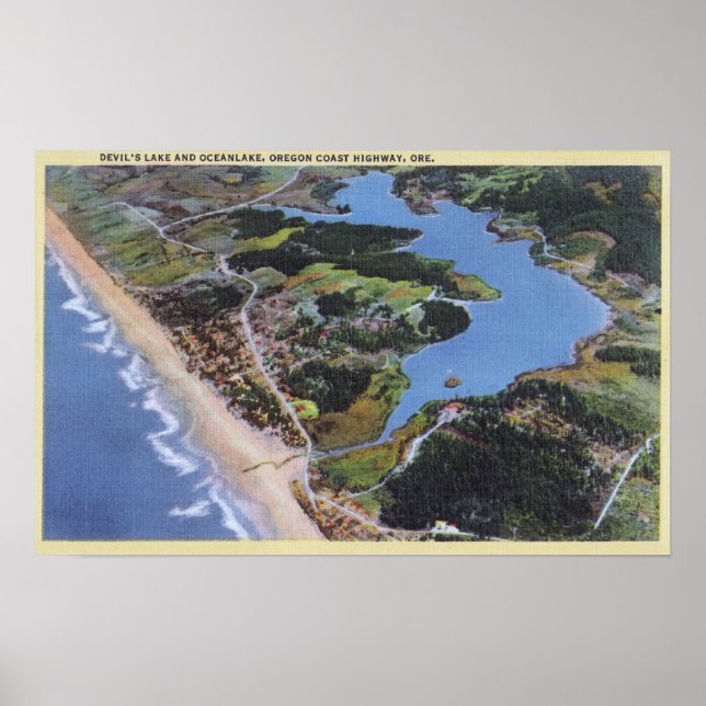 Aerial View of Devil's Lake Poster (Front)