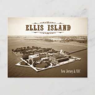 Aerial view of Ellis Island, NJ & NY Postcard