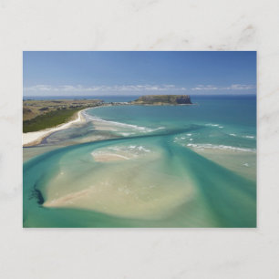 Aerial view of estuary, Sawyer Bay, Stanley and Postcard
