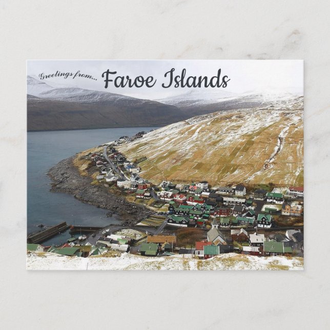 Aerial View of Faroe Islands Postcard (Front)