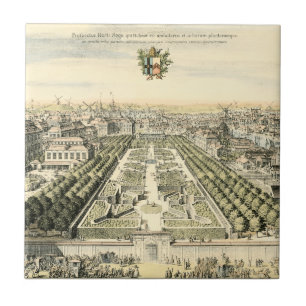 Aerial View of Formal Garden by Eric Dahlbergh Ceramic Tile