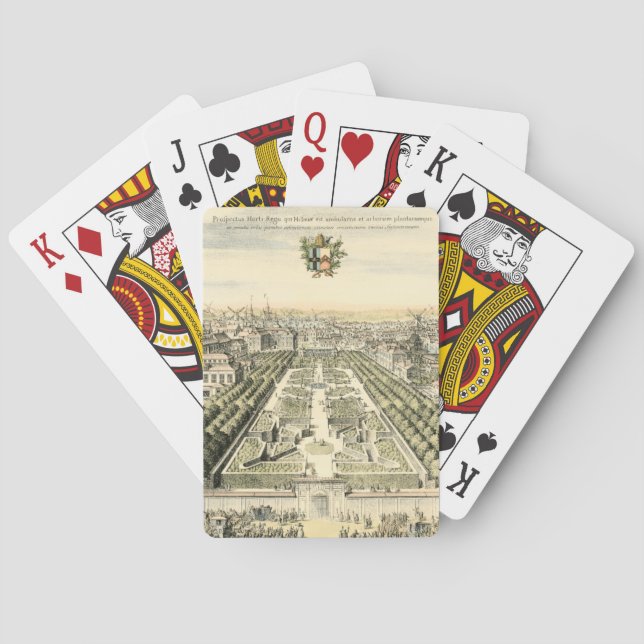 Aerial View of Formal Garden by Eric Dahlbergh Playing Cards (Back)