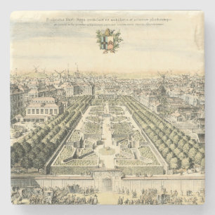 Aerial View of Formal Garden by Eric Dahlbergh Stone Coaster