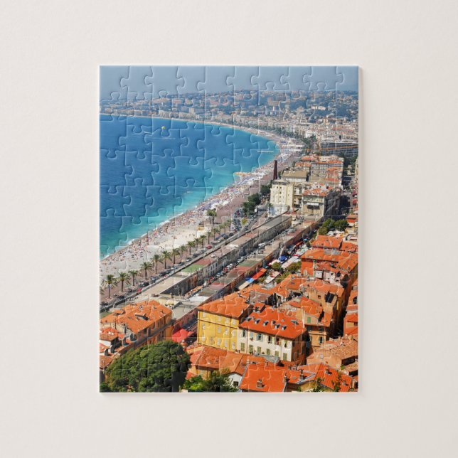 Aerial view of French Riviera in Nice, France Jigsaw Puzzle (Vertical)
