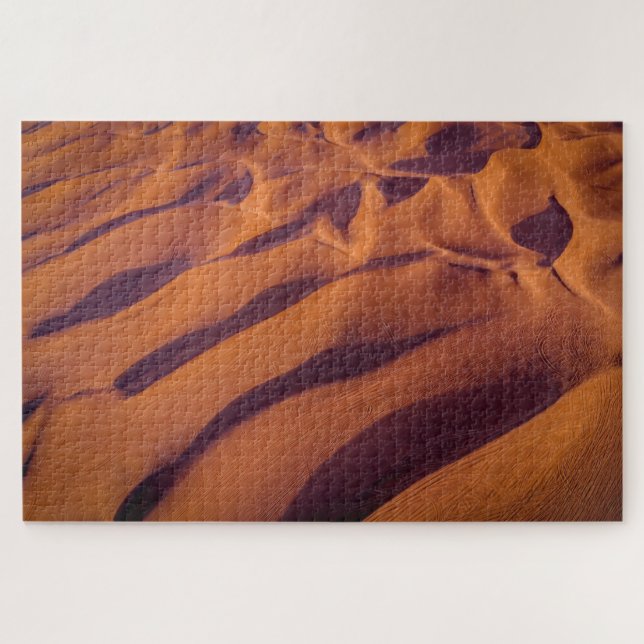 Aerial View of Golden Orange Desert Sand Dunes Jigsaw Puzzle (Horizontal)