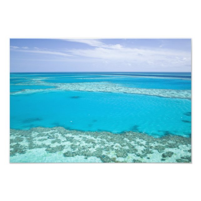 Aerial view of Great Barrier Reef by Photo Print (Front)