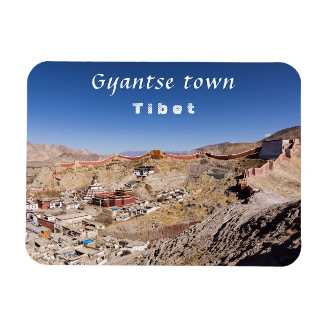 Aerial view of Gyantse & Palcho Monastery - Tibet Magnet (Horizontal)