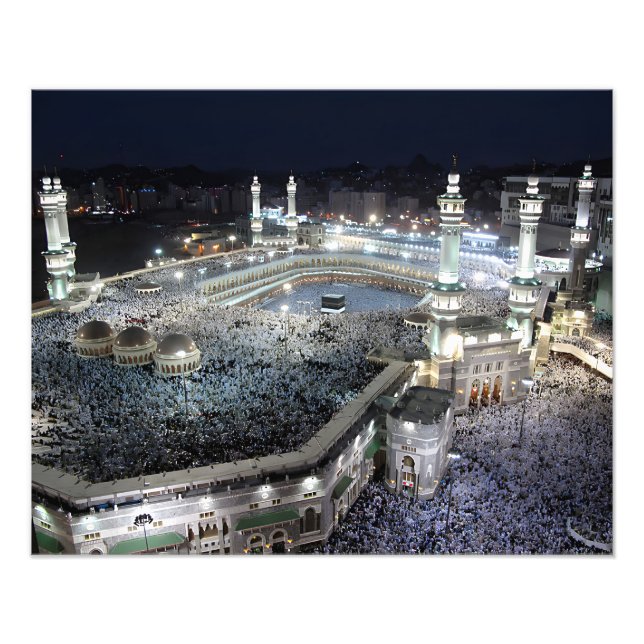 Aerial View of Hajj Pilgrims at the Kaaba, Mecca Photo Print (Front)