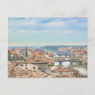 Aerial View of Historic Centre of Florence Italy Postcard