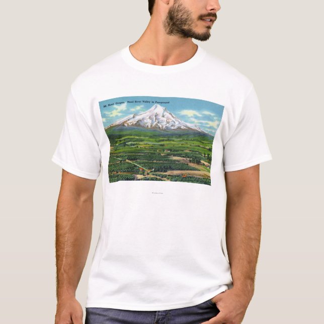 Aerial View of Hood River Valley and Mountain T-Shirt (Front)