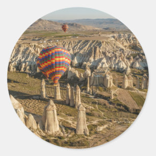 Aerial View Of Hot Air Balloons, Cappadocia 2 Classic Round Sticker