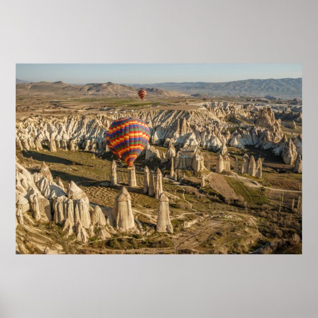 Aerial View Of Hot Air Balloons, Cappadocia 2 Poster (Front)