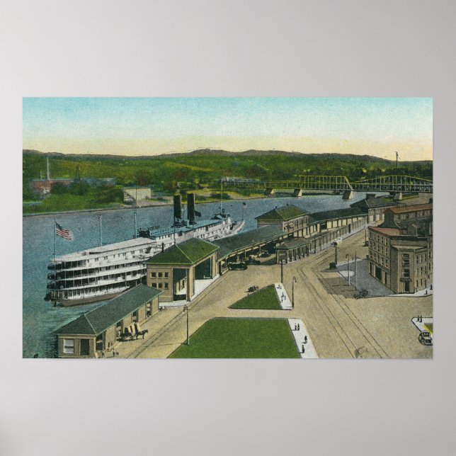 Aerial View of Hudson Navigation Dock Poster (Front)
