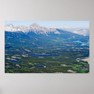 Aerial view of Jasper lakes - Canada Poster