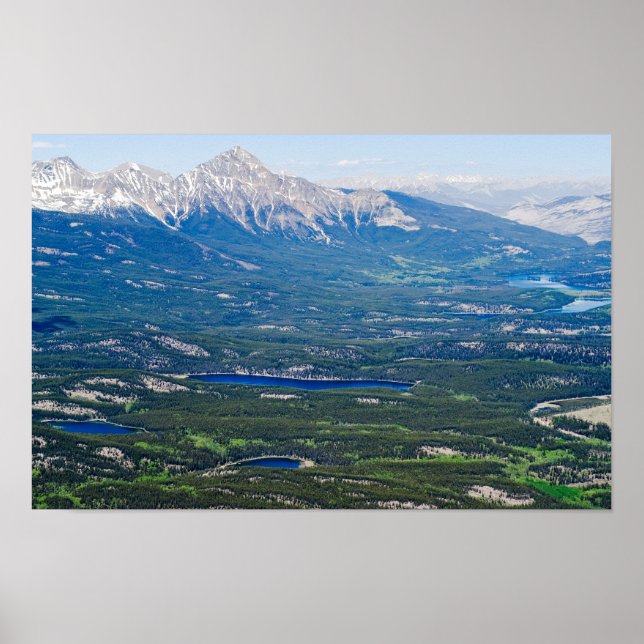 Aerial view of Jasper lakes - Canada Poster (Front)