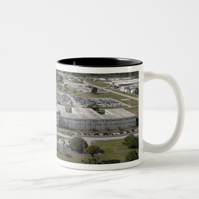 Aerial view of Kennedy Space Centre Two-Tone Coffee Mug (Right)