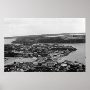 Aerial view of Kodiak, Alaska Photograph Poster