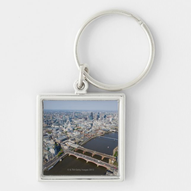 Aerial View of London Key Ring (Front)