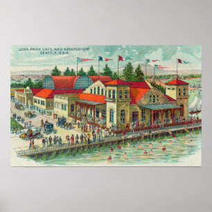 Aerial View of Luna Park Caf� and Natatorium Poster