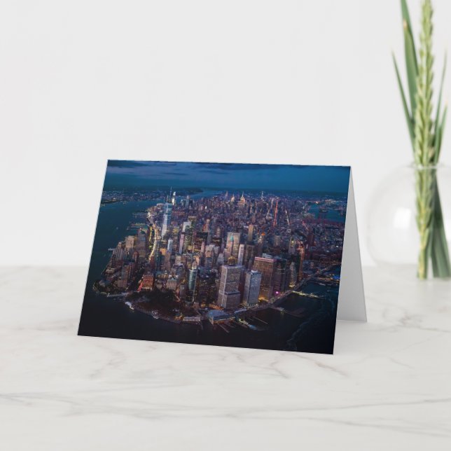 Aerial View of Manhattan Card (Front)