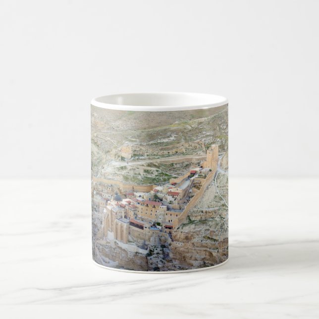 Aerial view of Mar Saba Monastery Coffee Mug (Center)
