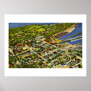 Aerial View of Marquette, Michigan Postcard Poster