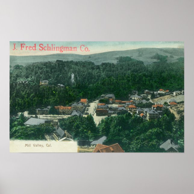 Aerial View of Mill ValleyMill Valley, CA Poster (Front)