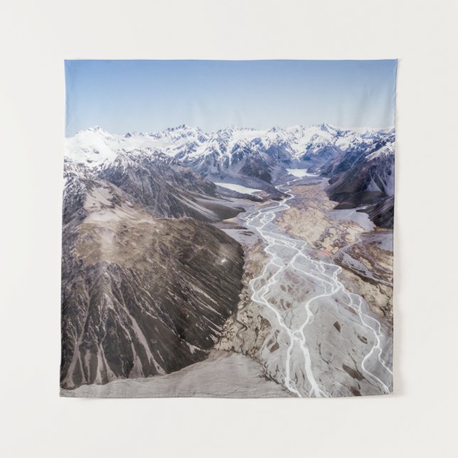 AERIAL VIEW OF MOUNTAIN RANGES TAPESTRY (Front)