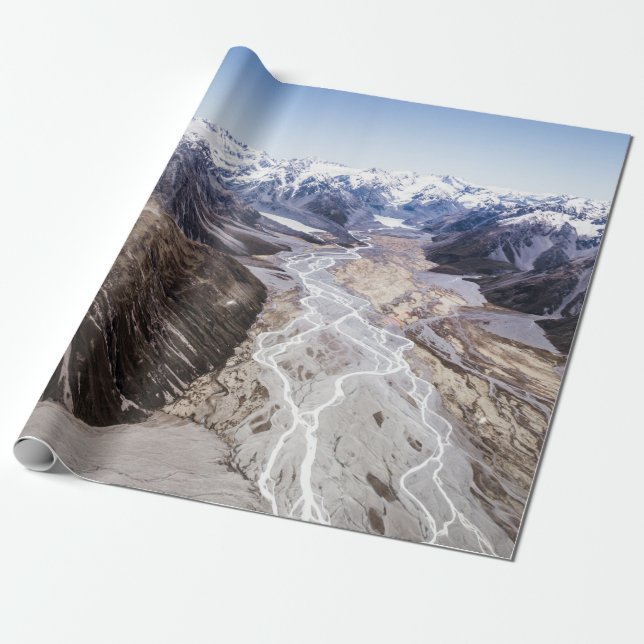 AERIAL VIEW OF MOUNTAIN RANGES WRAPPING PAPER (Unrolled)