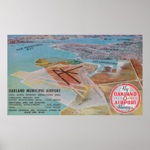 Aerial View of Municipal Airport and SF Bay Poster