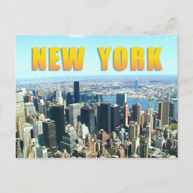 Aerial view of New York City Postcard (Front)