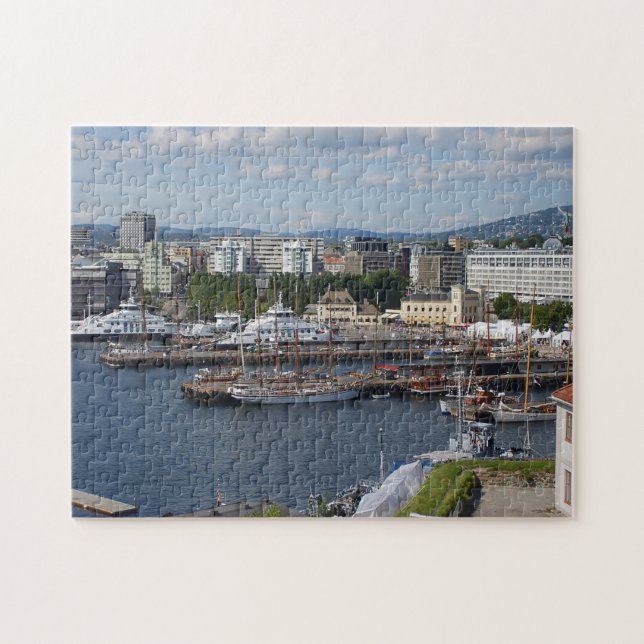 Aerial view of Oslo from Oslo fortress Jigsaw Puzzle (Horizontal)