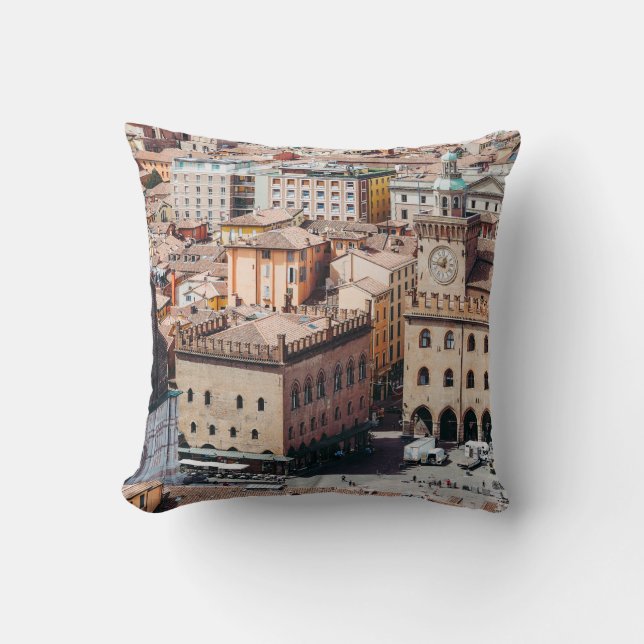 Aerial view of Piazza Maggiore square and San Petr Cushion (Front)