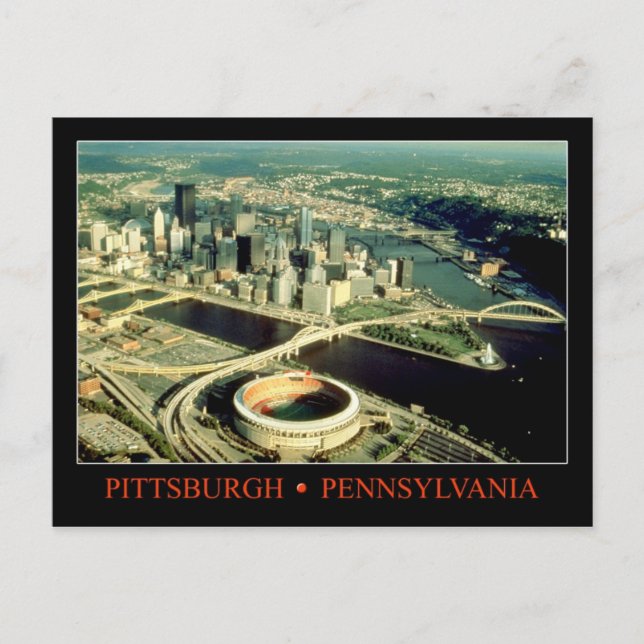 Aerial view of Pittsburgh, Pennsylvania Postcard (Front)