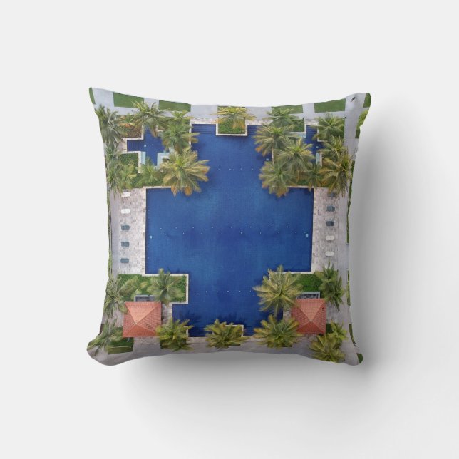 Aerial view of pool surrounded by palm trees cushion (Front)