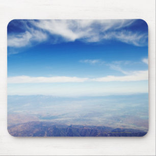 Aerial view of red brown mountains mouse pad