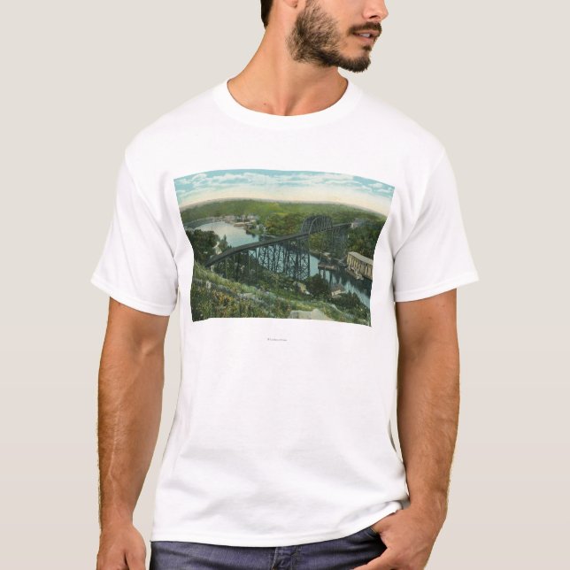 Aerial View of Rondout Creek and Wilbur Bridge T-Shirt (Front)