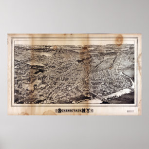 Aerial View of Schenectady, New York (1882) Poster