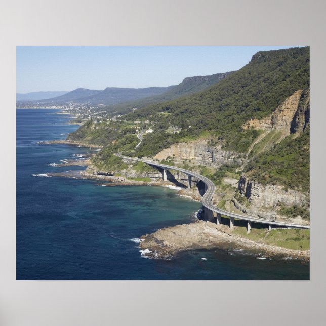 Aerial view of Sea Cliff Bridge near Wollongong, 2 Poster (Front)